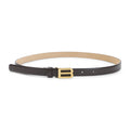 Dark Brown Logo Buckle Belt 1