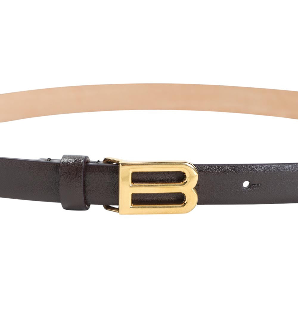 Dark Brown Logo Buckle Belt 2