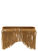 Brown Fringes Solid Buckle Belt 1