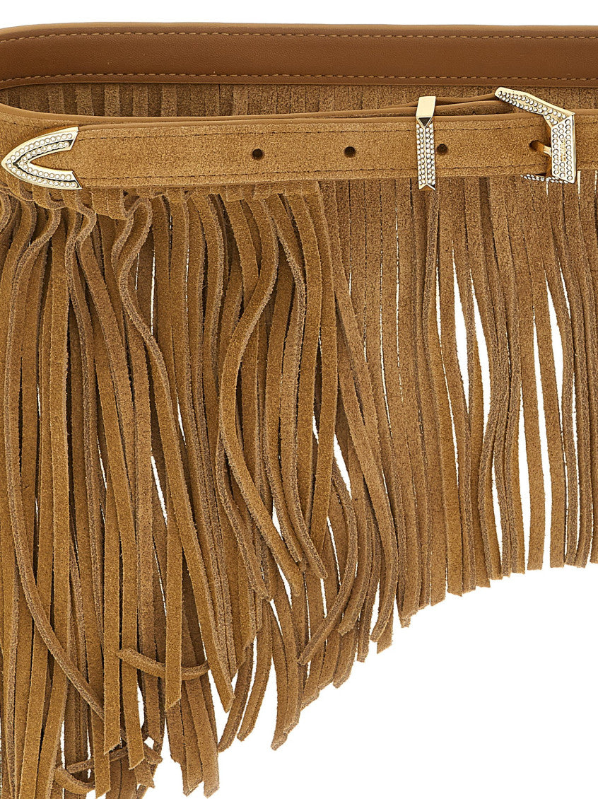 Brown Fringes Solid Buckle Belt 3