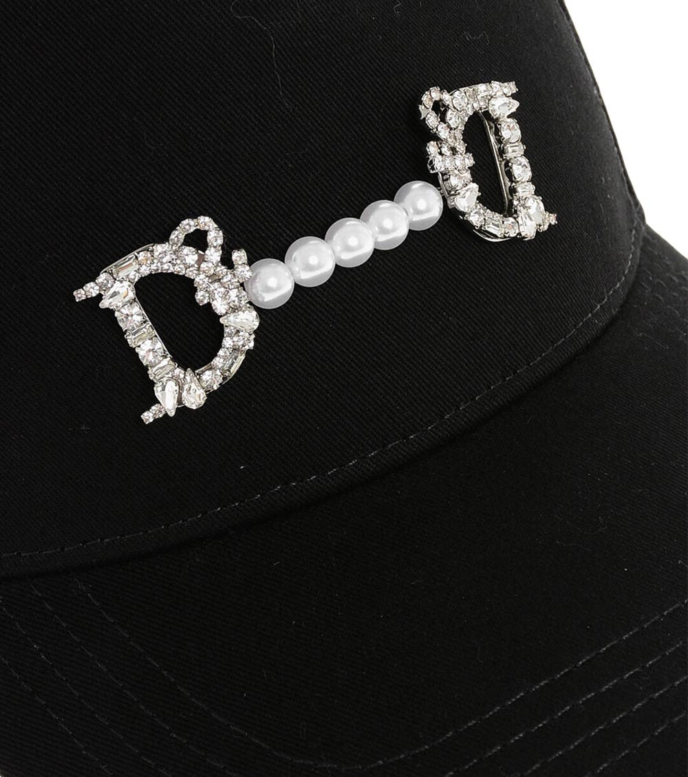 Black Embellished Baseball Cap 3