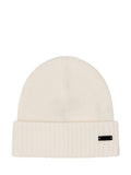 White Knitted Beanie Cap 1