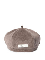 Brown Signature Logo Beret Hat 1