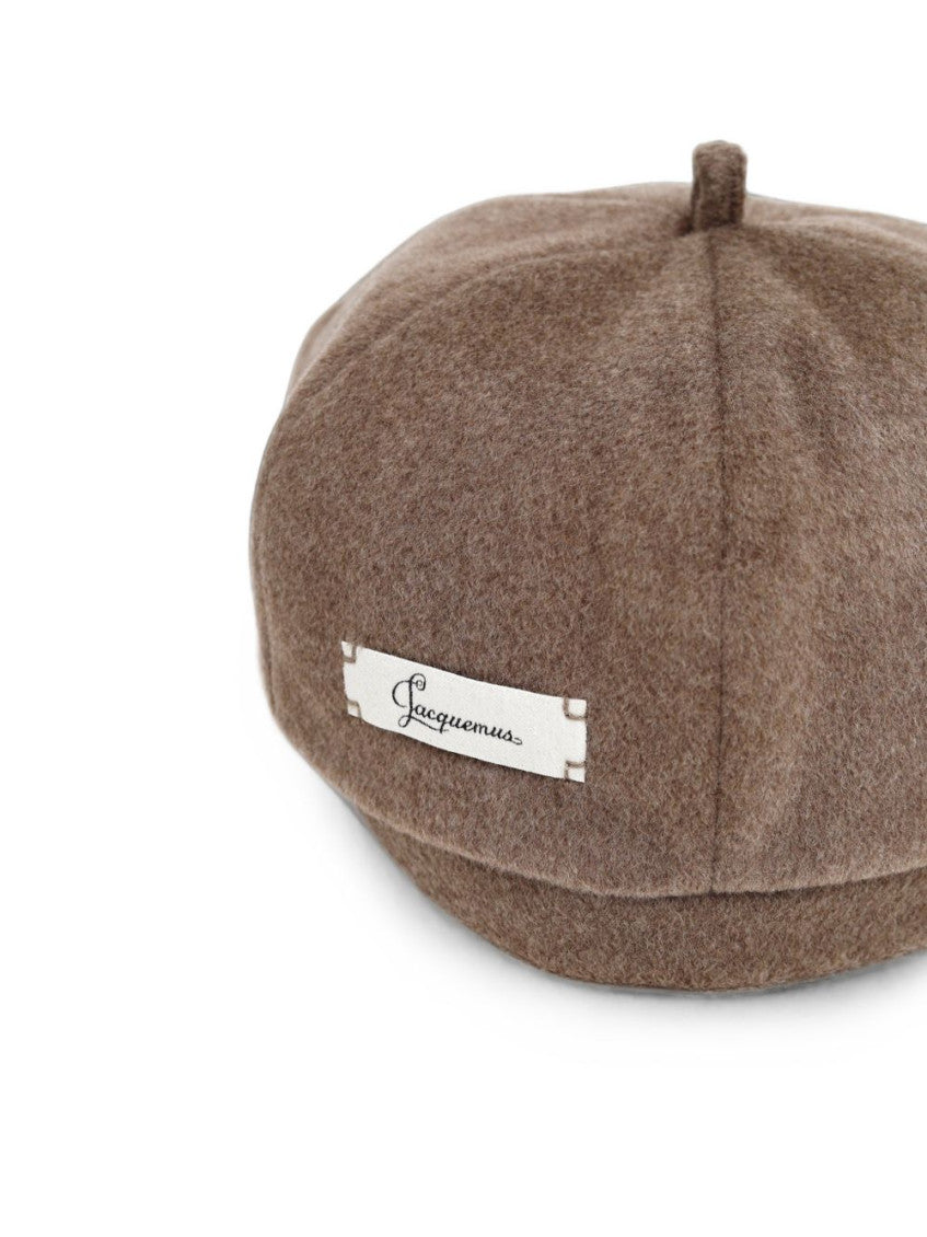 Brown Signature Logo Beret Hat 2