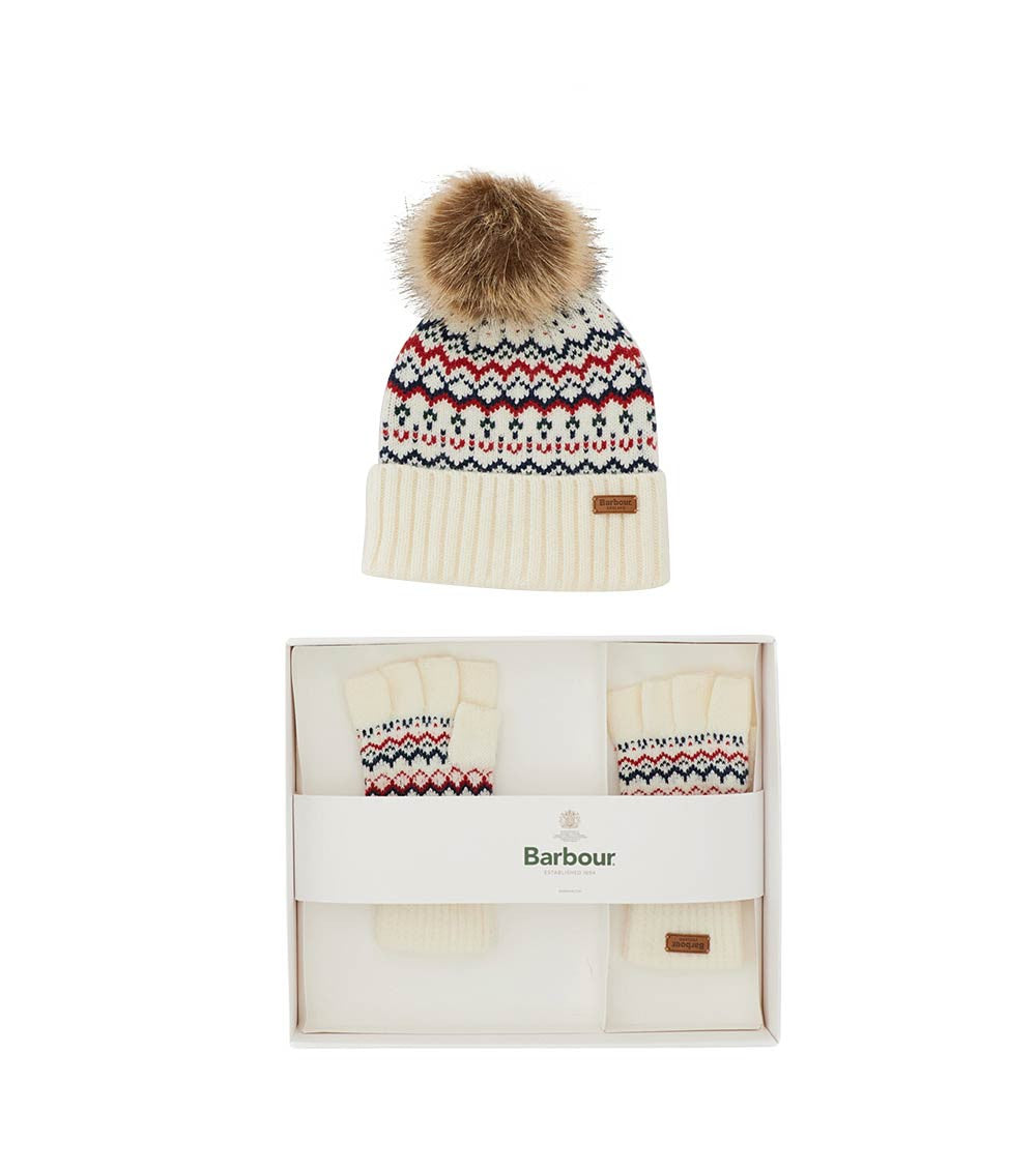 White Logo Beanie And Gloves Set 2