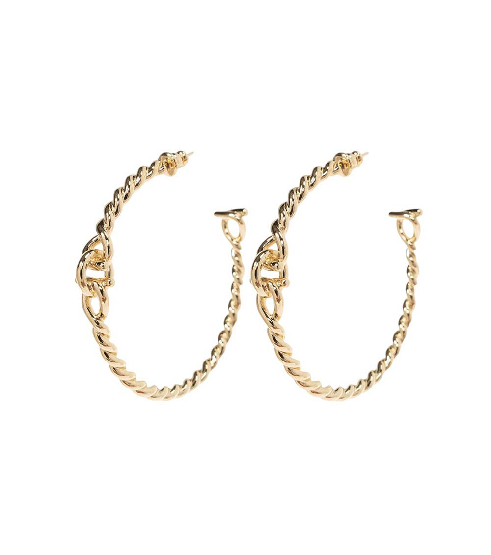 Golden Twisted Hoop Earrings 1