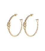Golden Twisted Hoop Earrings 1