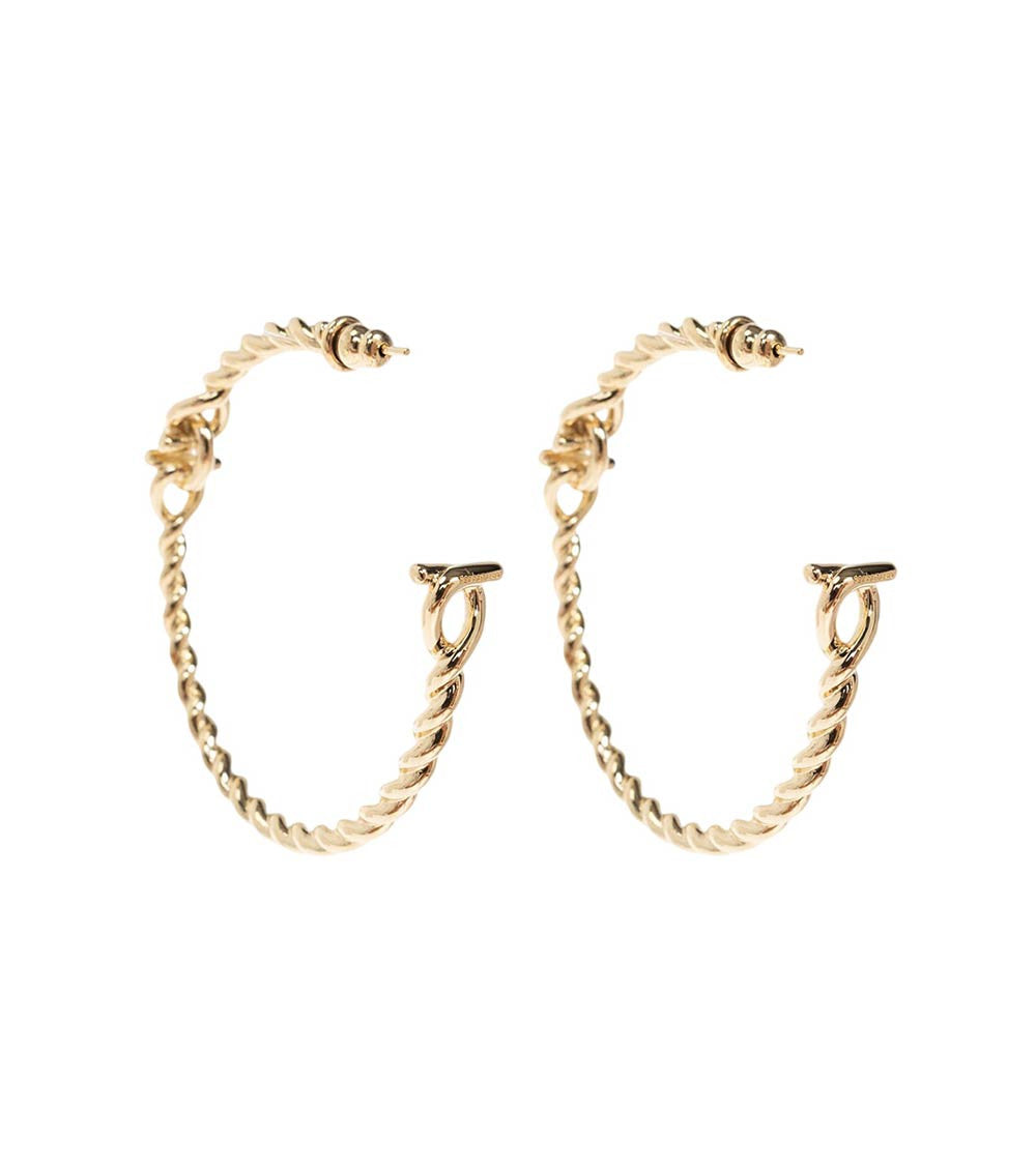 Golden Twisted Hoop Earrings 2