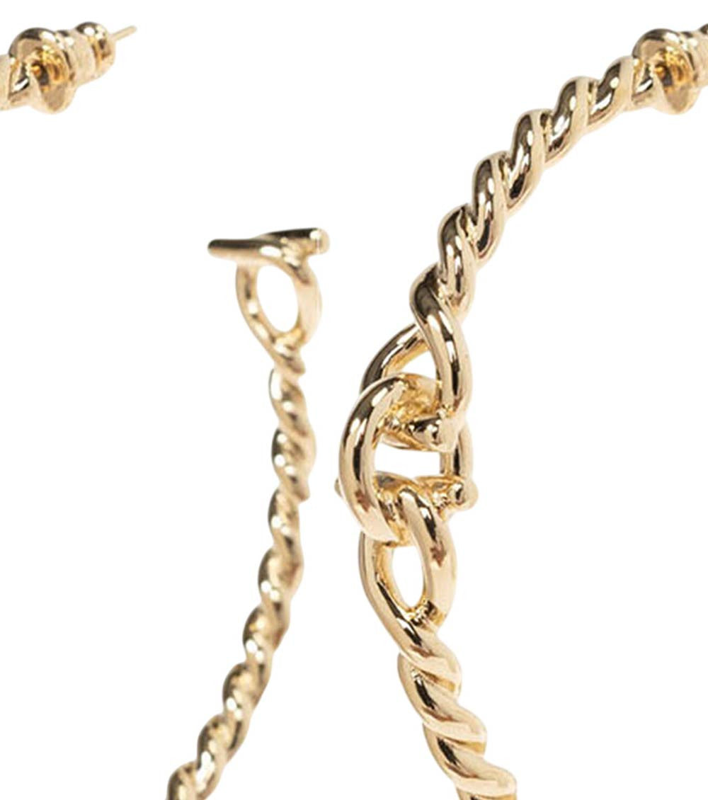 Golden Twisted Hoop Earrings 3