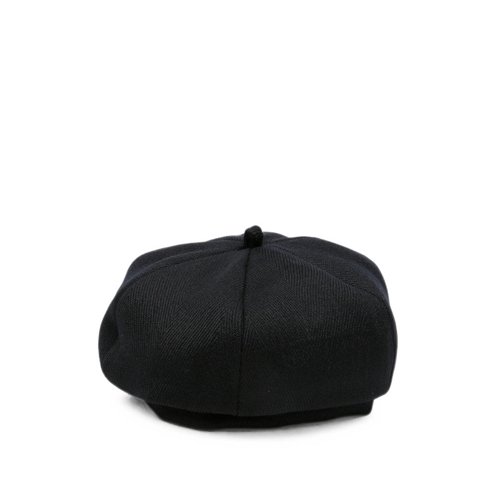 Black Textured Beret Hat 3