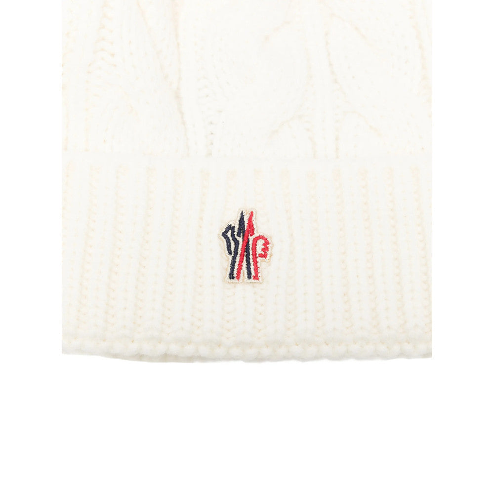 White Grenoble Knitted Beanie Cap 2