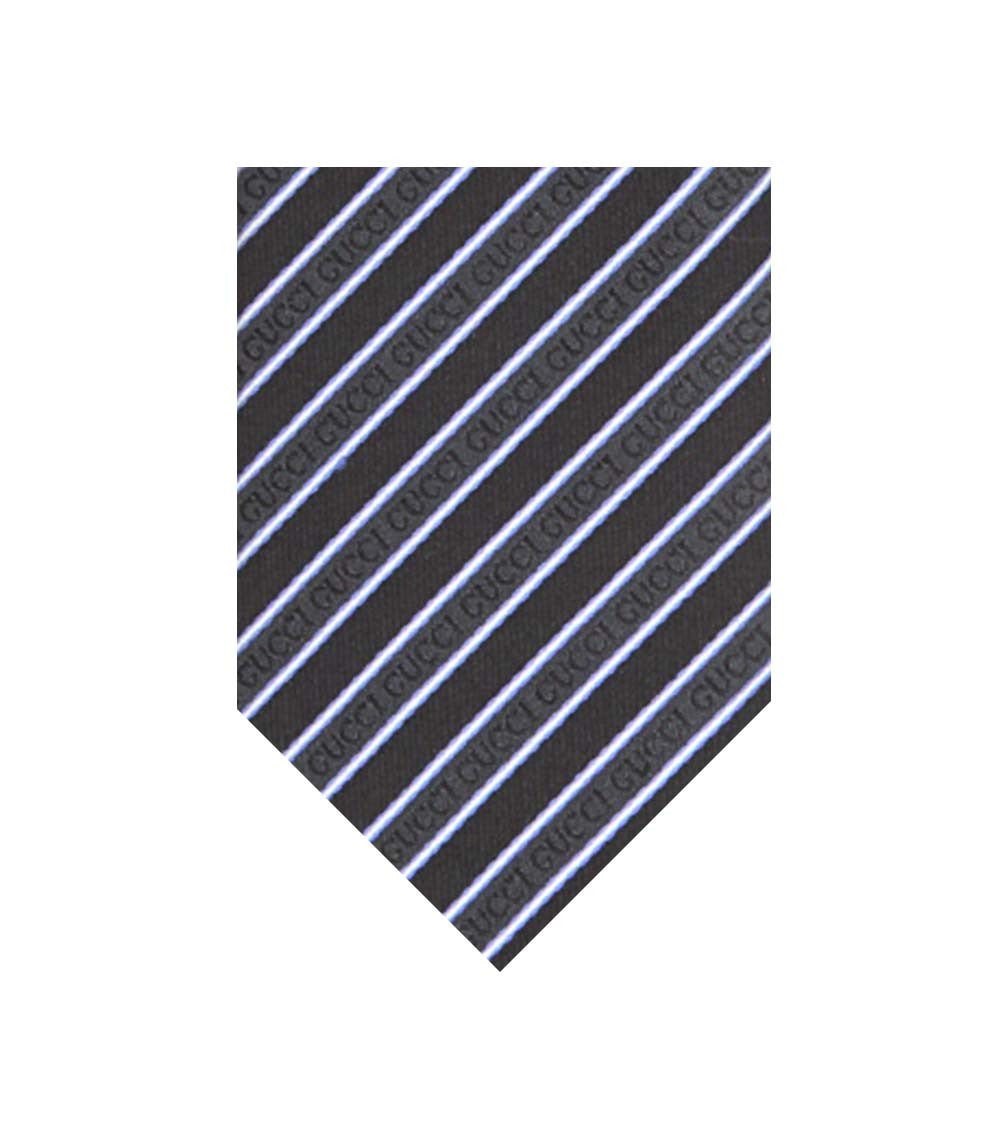 Black Diagonal Striped Tie 1