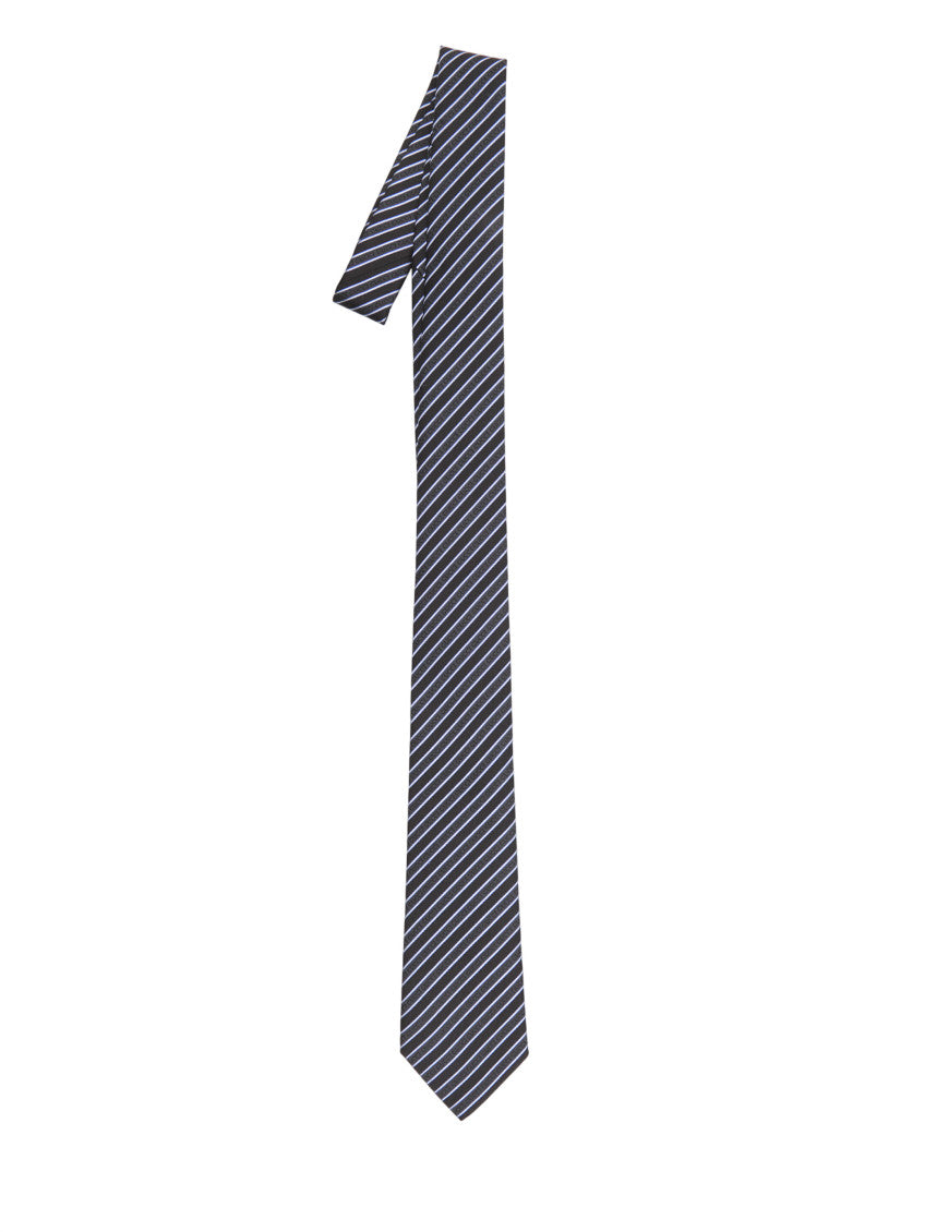 Black Diagonal Striped Tie 2