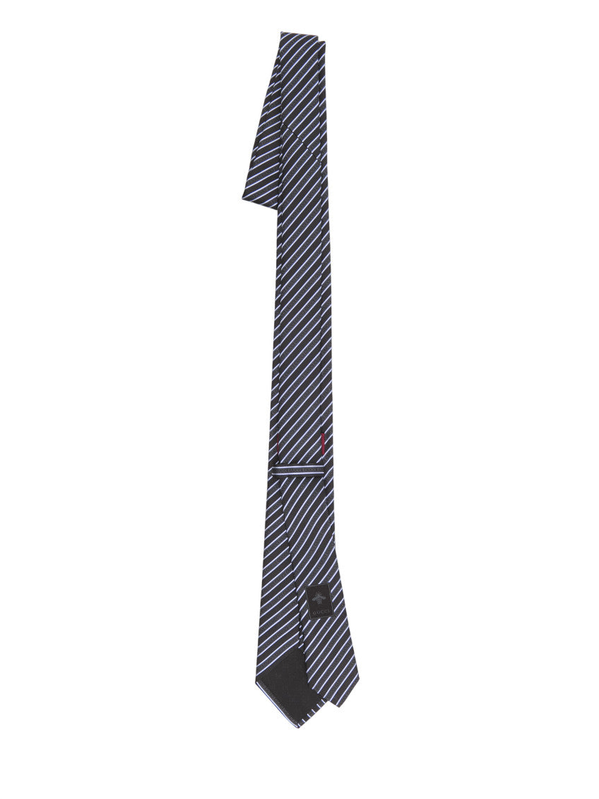 Black Diagonal Striped Tie 3