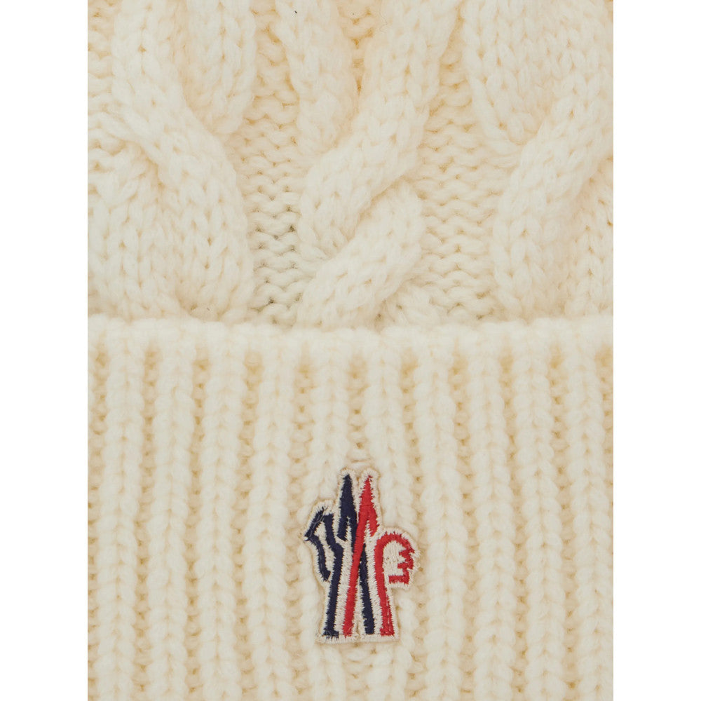 White Grenoble Knitted Beanie Cap 3