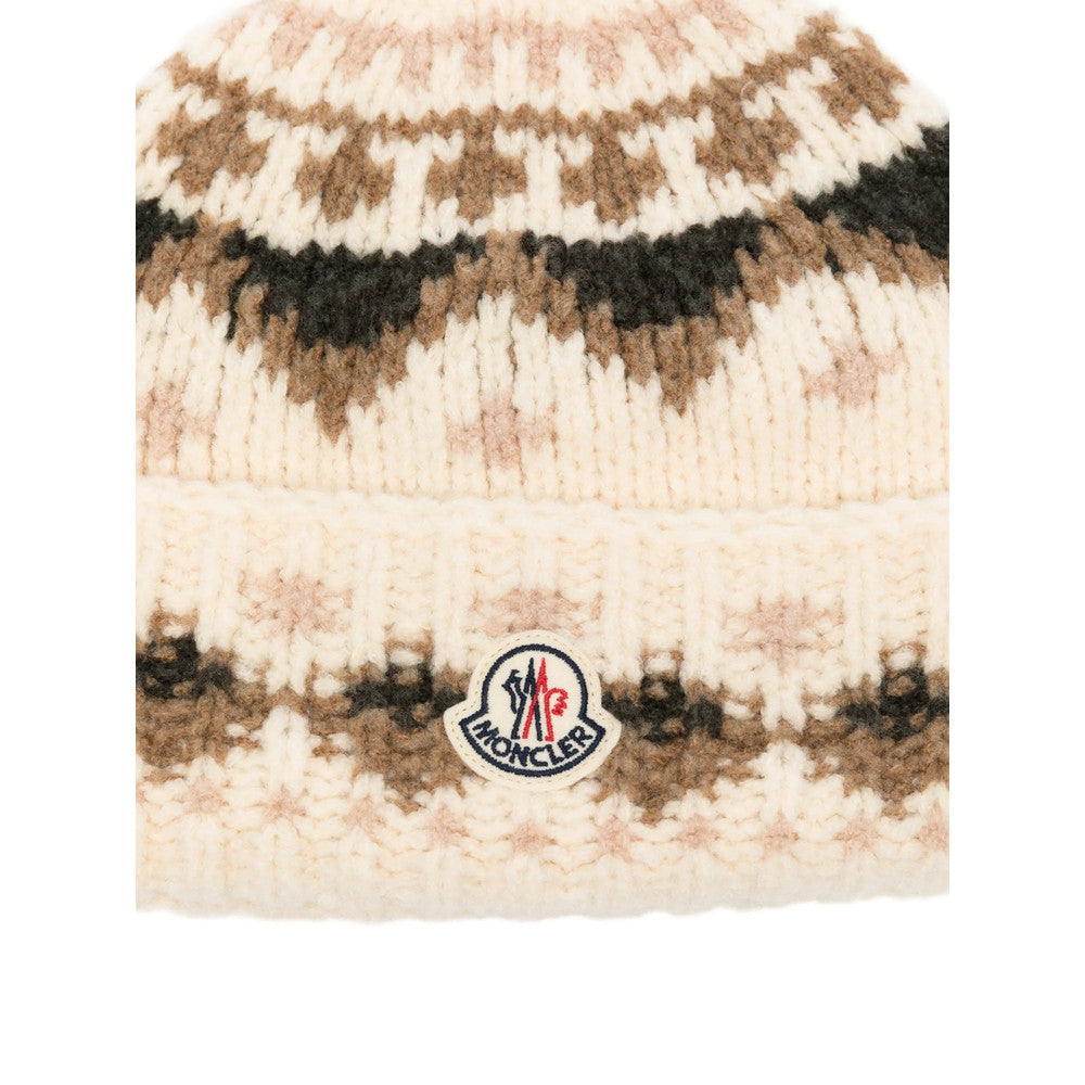 Beige Jacquard Beanie Cap 3