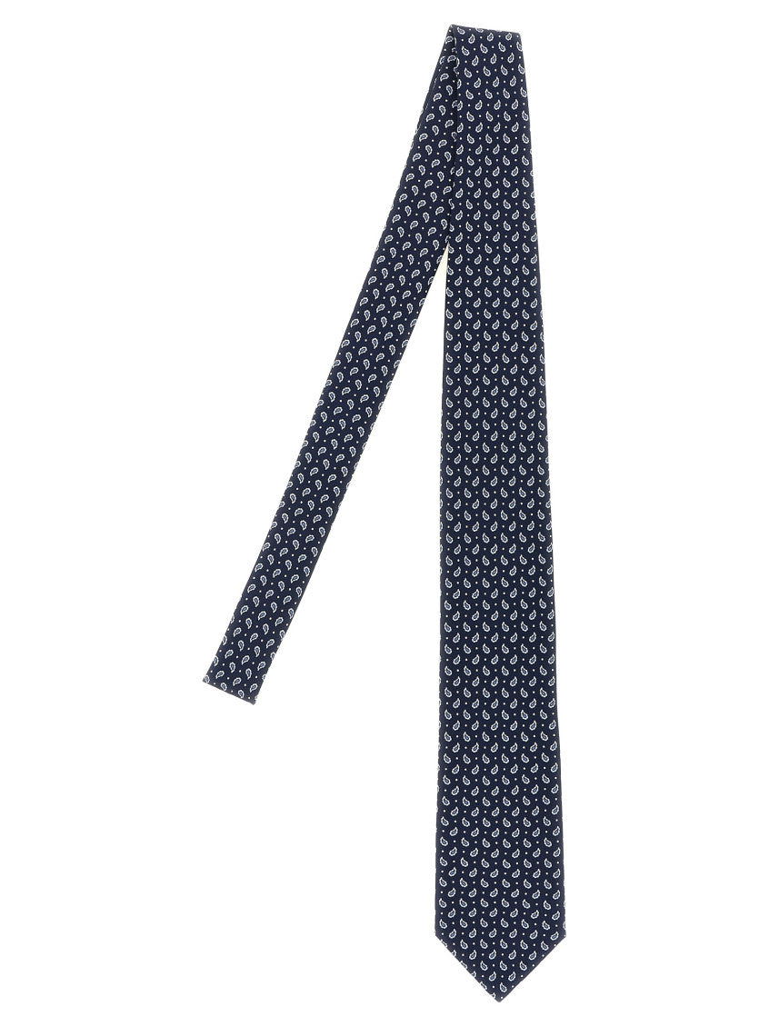 Blue Paisley Print Tie 1