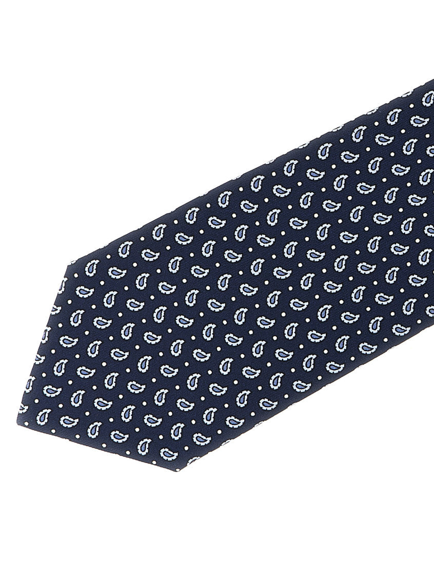 Blue Paisley Print Tie 3