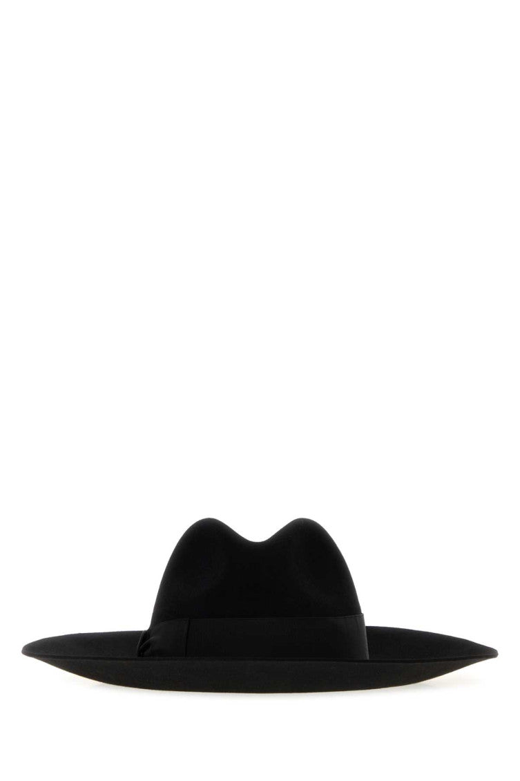 Black Sophie Solid Fedora Hat 1