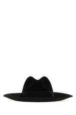 Black Sophie Solid Fedora Hat 1
