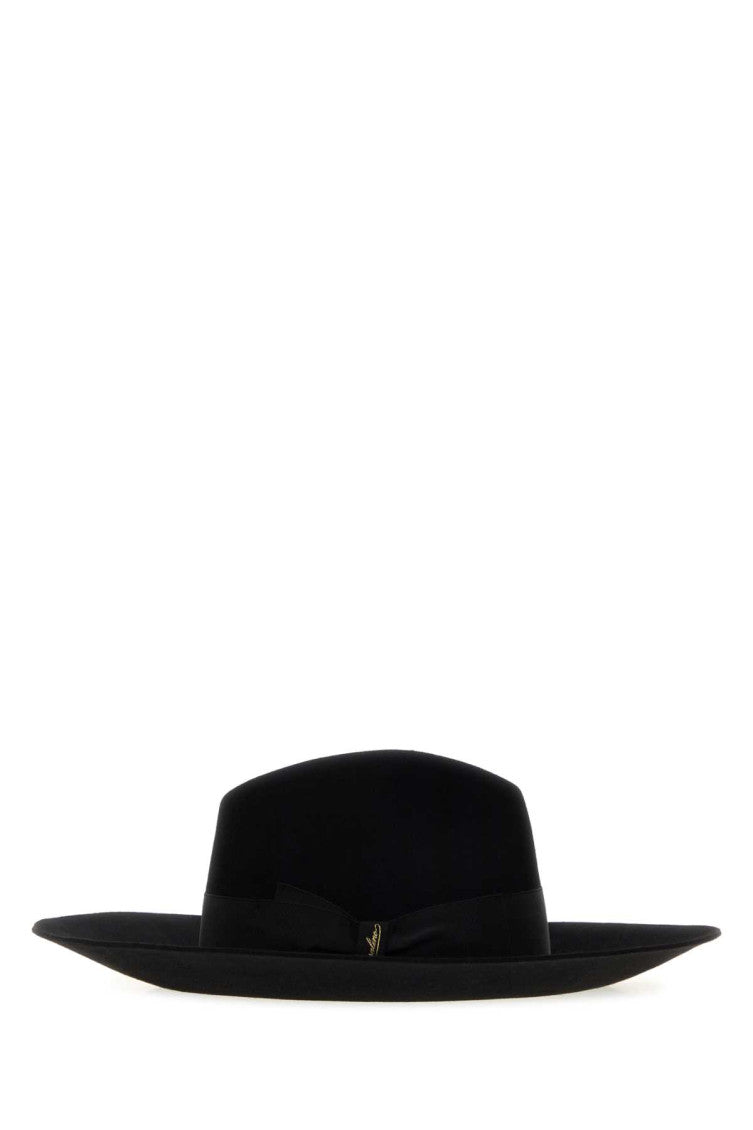 Black Sophie Solid Fedora Hat 2