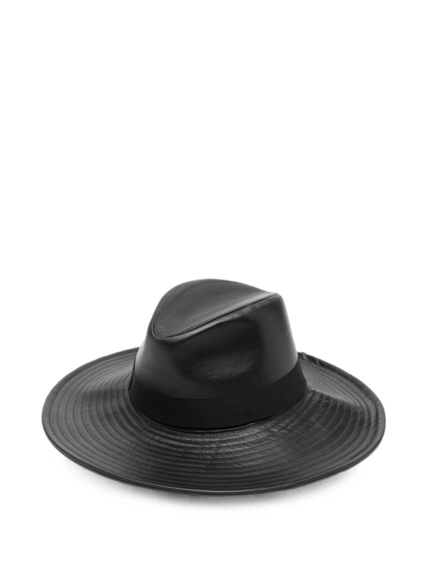 Black Sophie Solid Fedora Hat 1