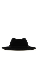 Black Solid Fedora Hat 1