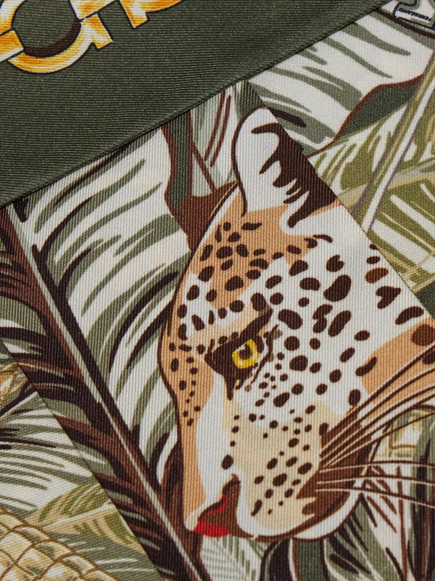 Green Animal Print Bandana Scarf 3