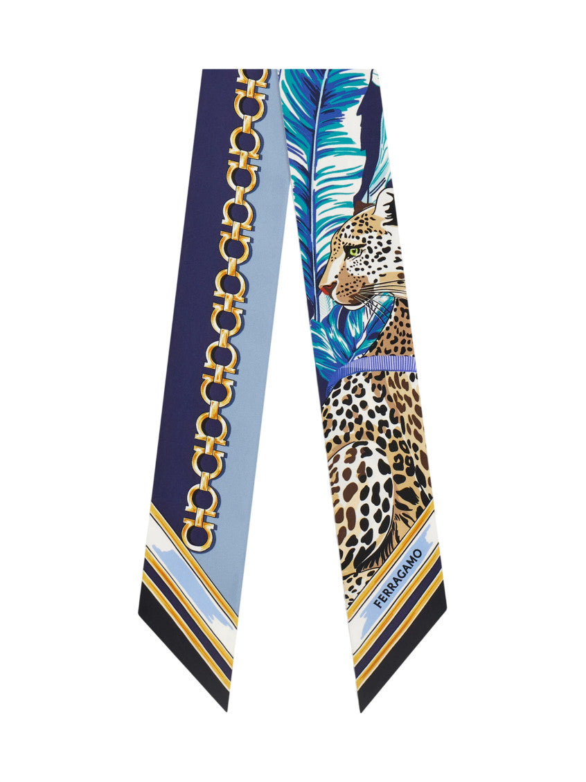 Blue Animal Print Bandana Scarf 1