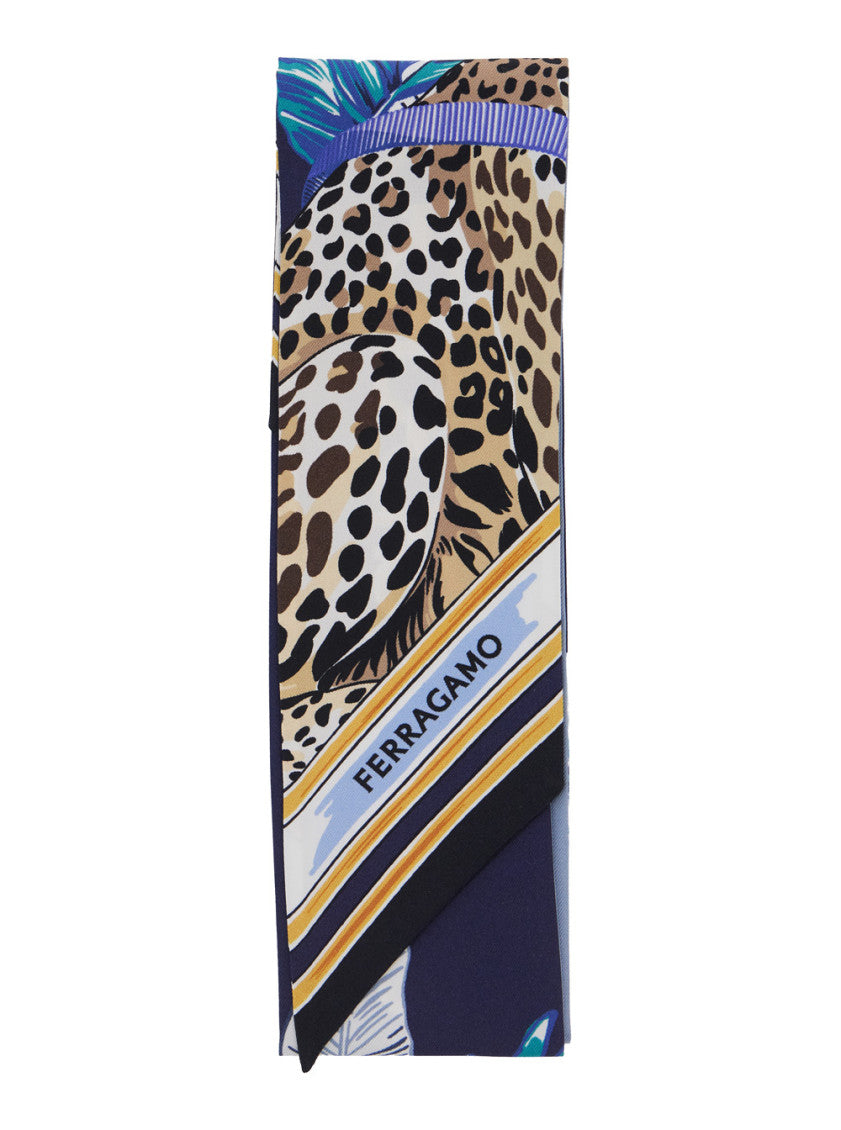 Blue Animal Print Bandana Scarf 2