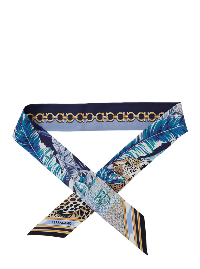 Blue Animal Print Bandana Scarf 3