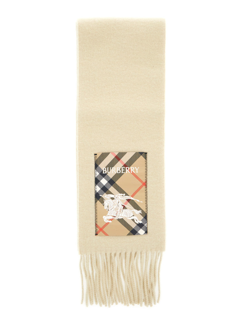 Beige Logo patch scarf 1