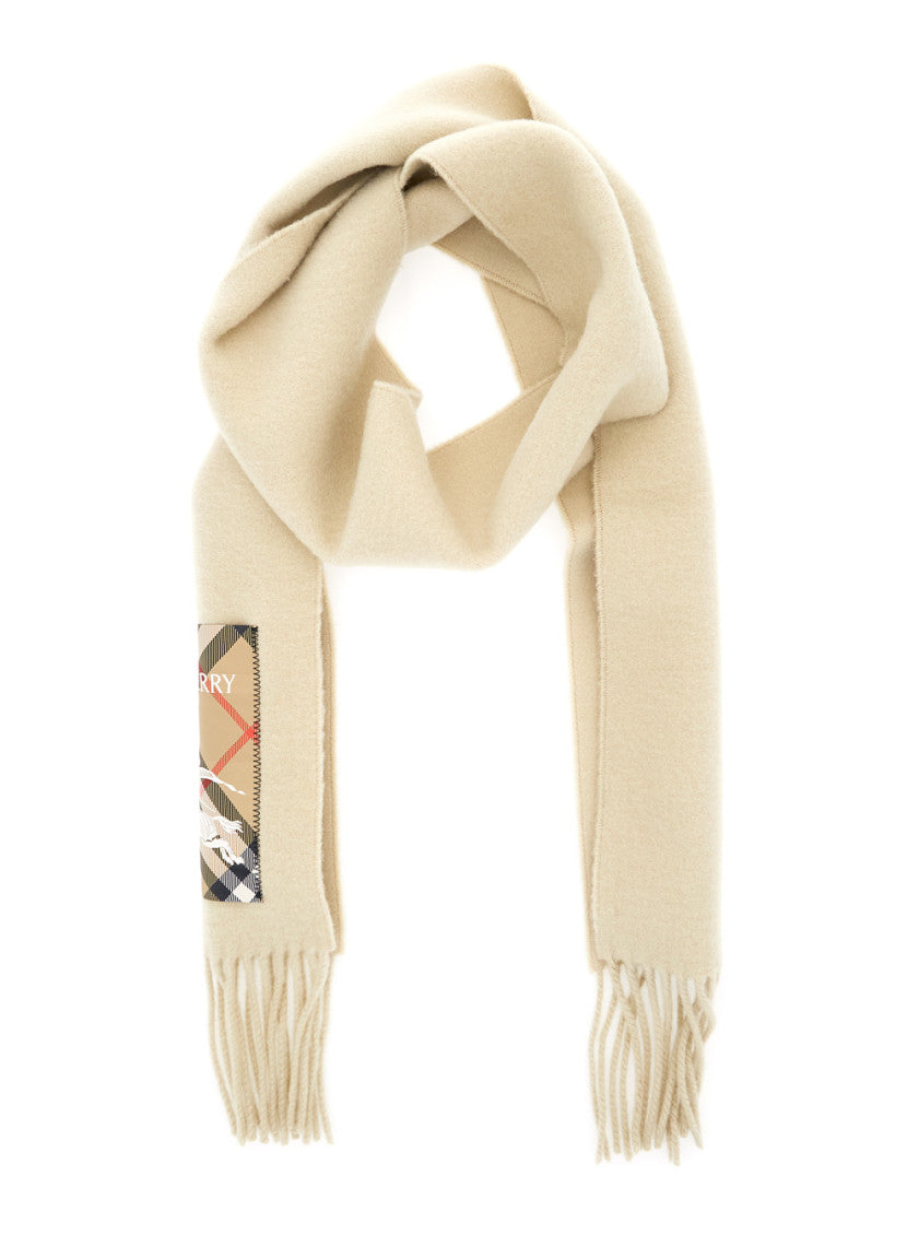 Beige Logo patch scarf 2