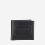 Black CALFSKIN LEATHER BIFOLD WALLET 1