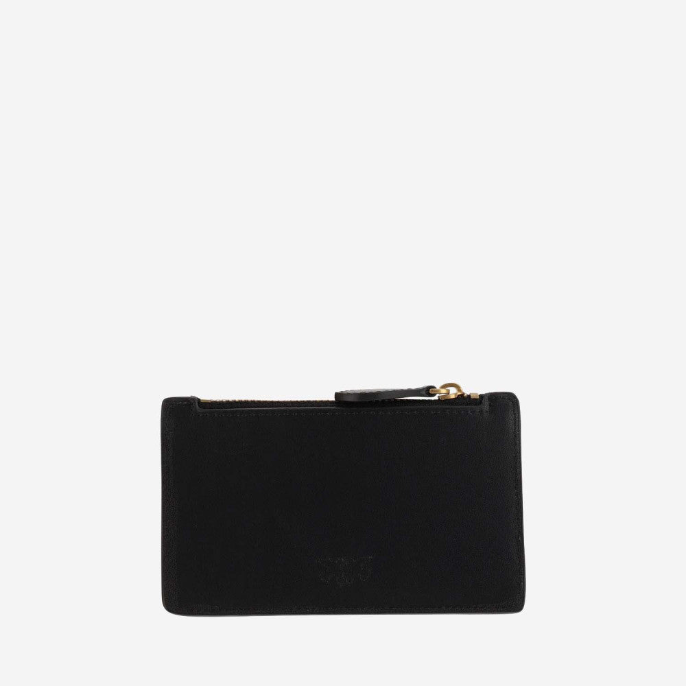 Black LOVE BIRDS LEATHER CARD HOLDER 2