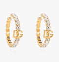 Golden Logo Crystal Earrings 1