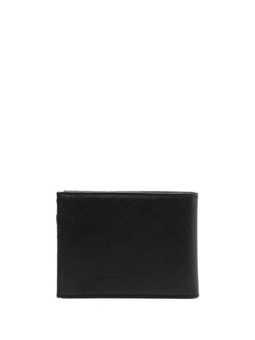 Black Logo leather wallet 2