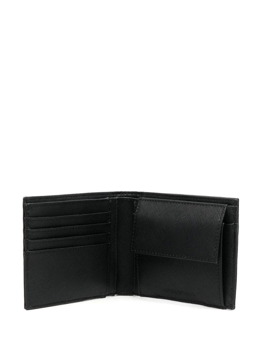 Black Logo leather wallet 3