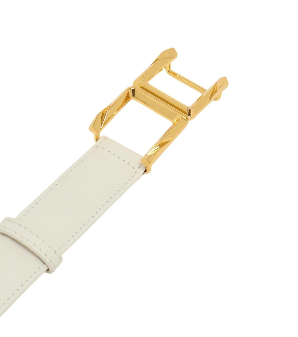 White Logo Buckle Belt 3