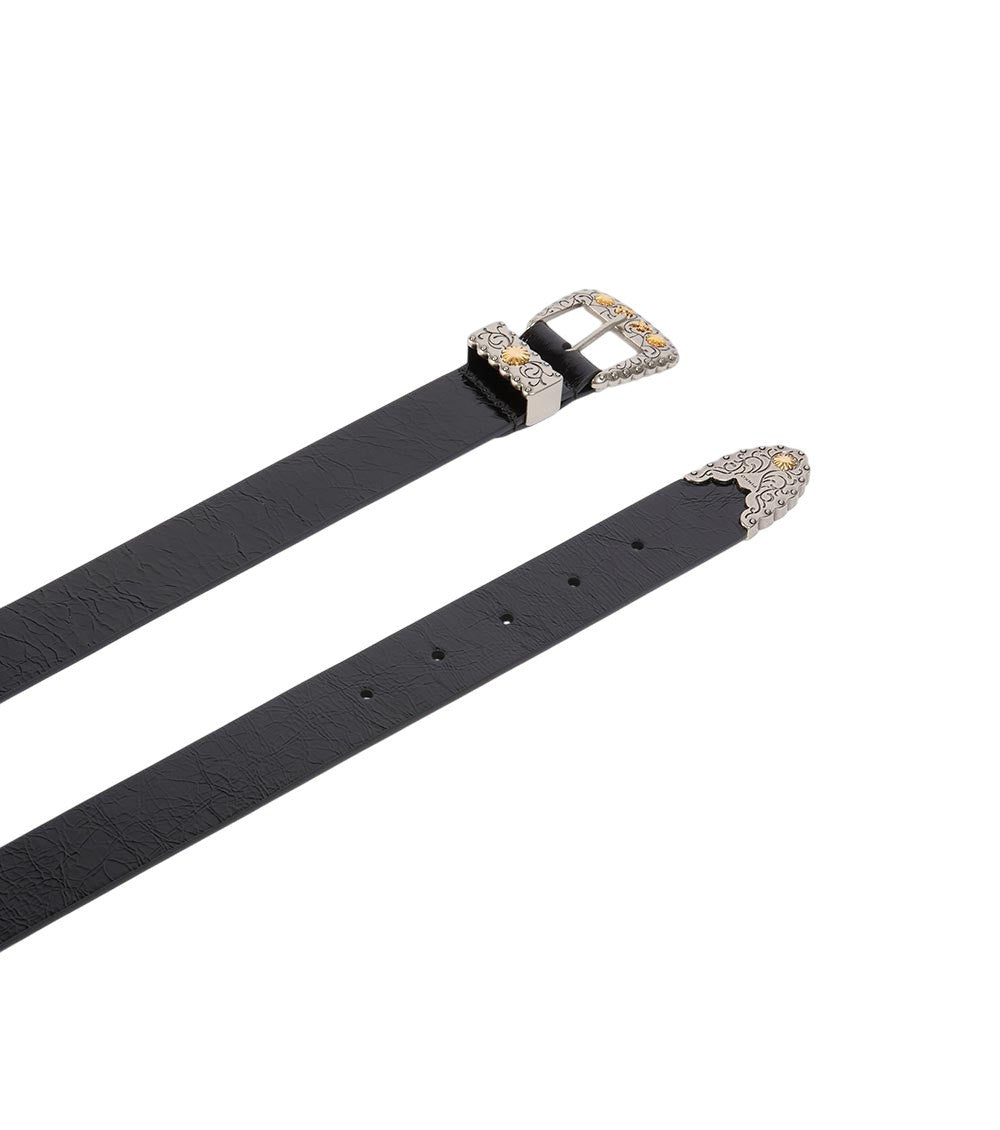 Black Logo Buckle Belt 2