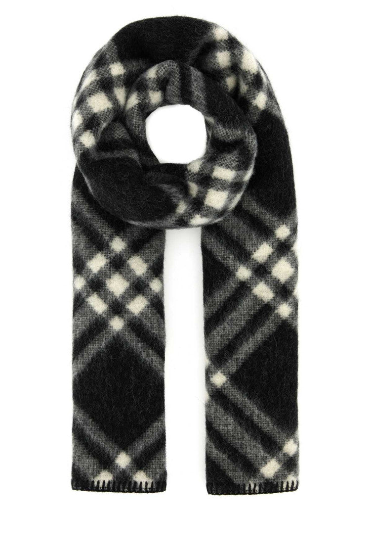 Black Tri Bar Check Checks Scarf 1