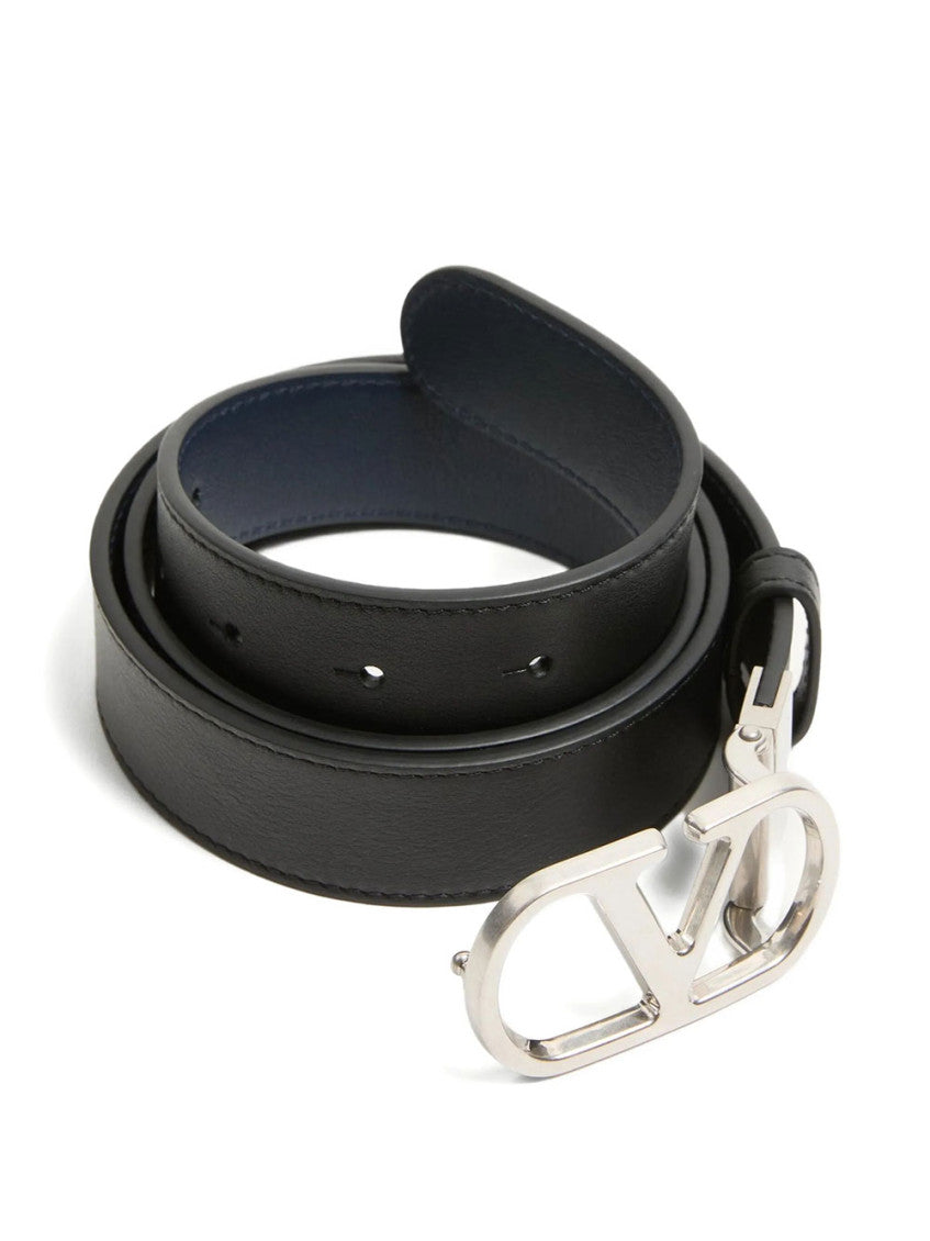 Black Logo Reversible  Belt 3