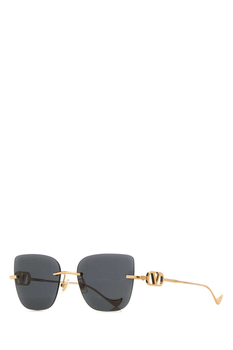 Golden Logo Square Sunglasses 1