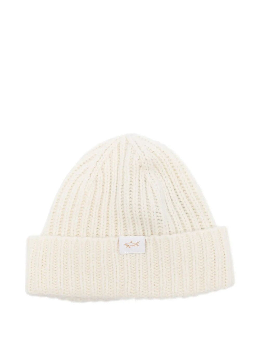 White Logo Beanie Hat 1