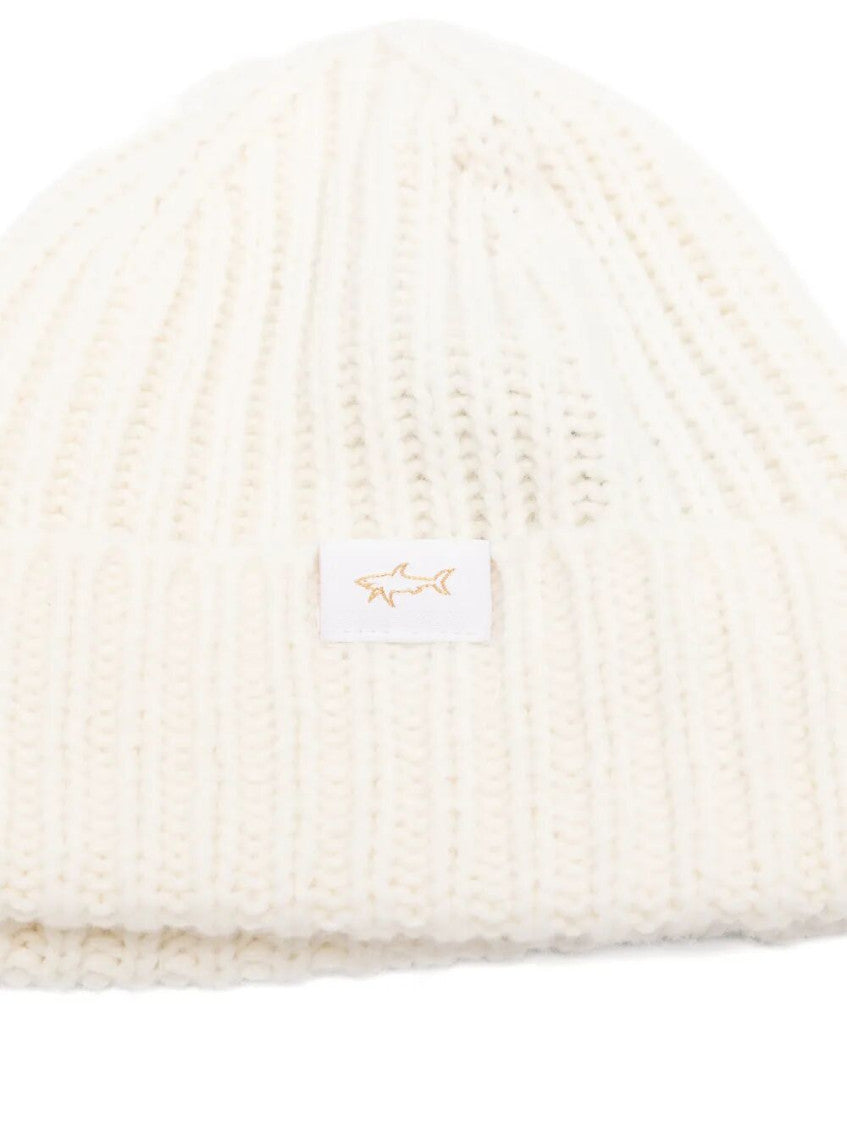 White Logo Beanie Hat 2