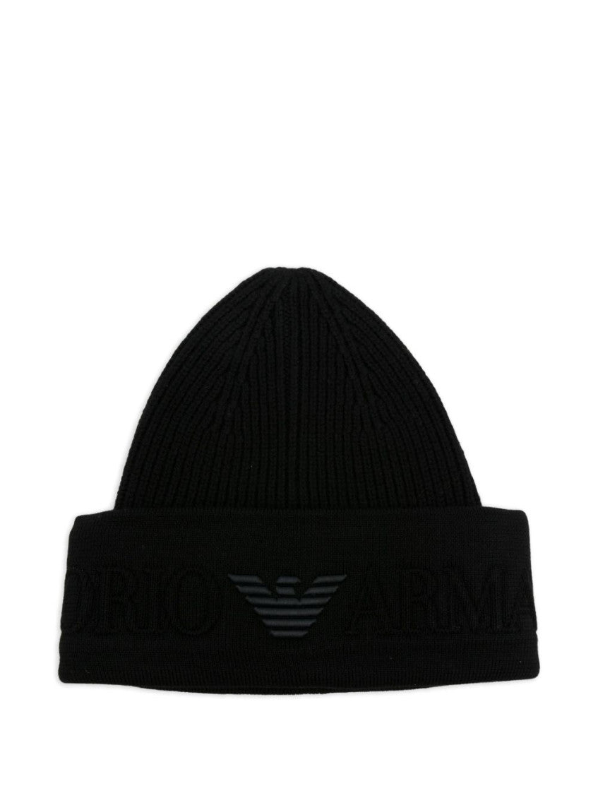 Black Logo Beanie Hat 1