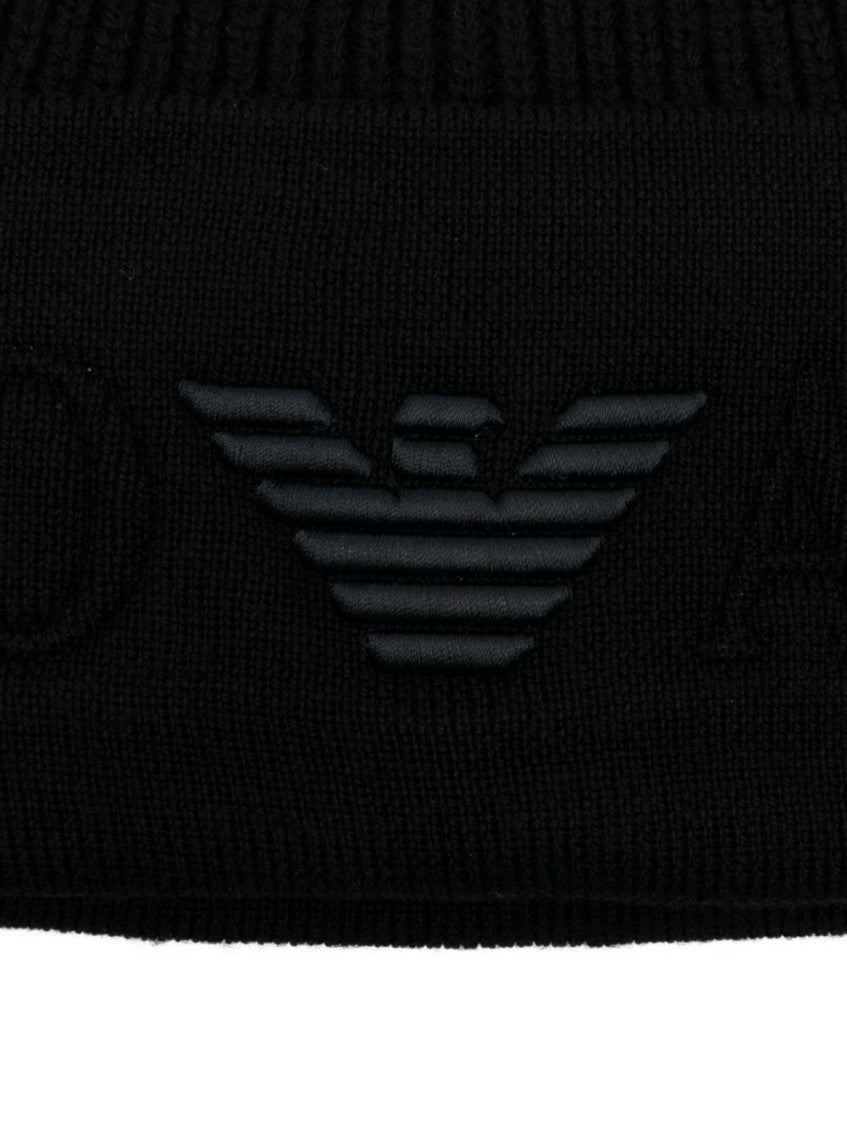 Black Logo Beanie Hat 2