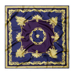 Navy Blue Barocco Printed Scarf 1