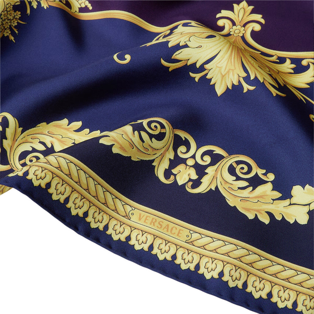 Navy Blue Barocco Printed Scarf 2