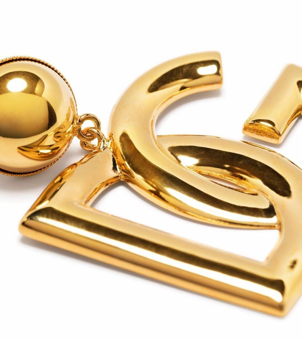 Golden Logo Drop Earrings 3
